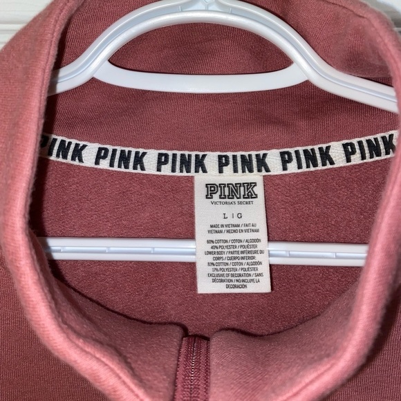 NWOT PINK Varsity half zip - Picture 4 of 5
